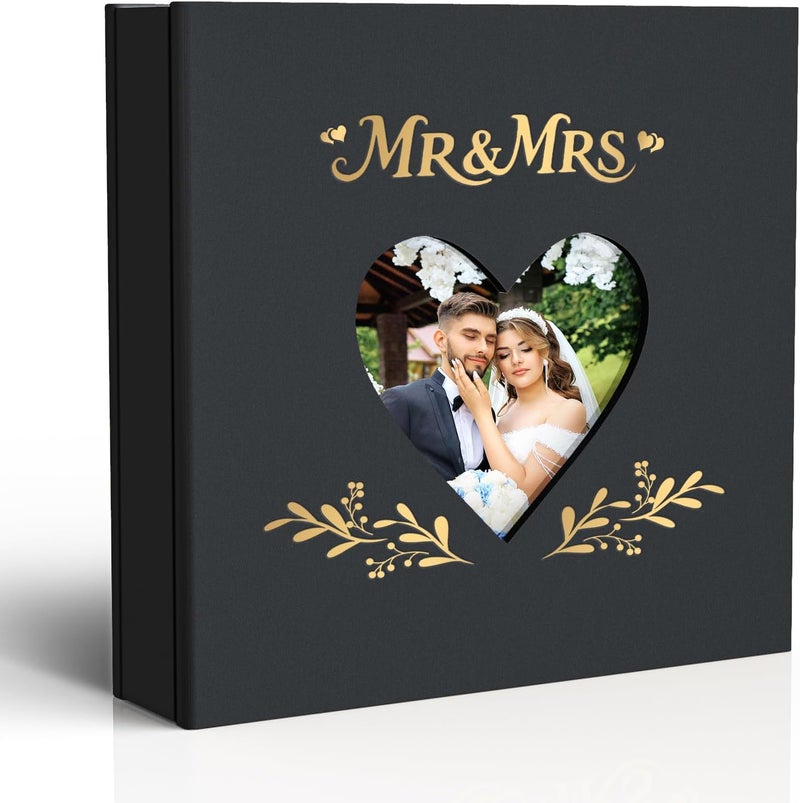 barsone Linen Wedding Photo Album 4x6 with 400 Pockets(Large Capacity Customizable Memory Book, Custom Engraved Cover, Bridal Photo Album for Engagement, Gifts & Memory Keepsake) - Image 1